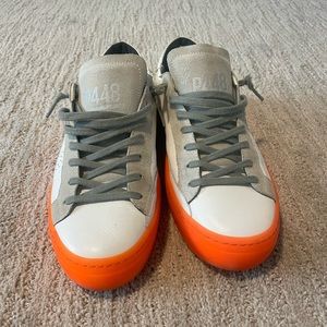 P448 neon orange and white sneakers lightly worn. Size 41 LIKE NEW!!!